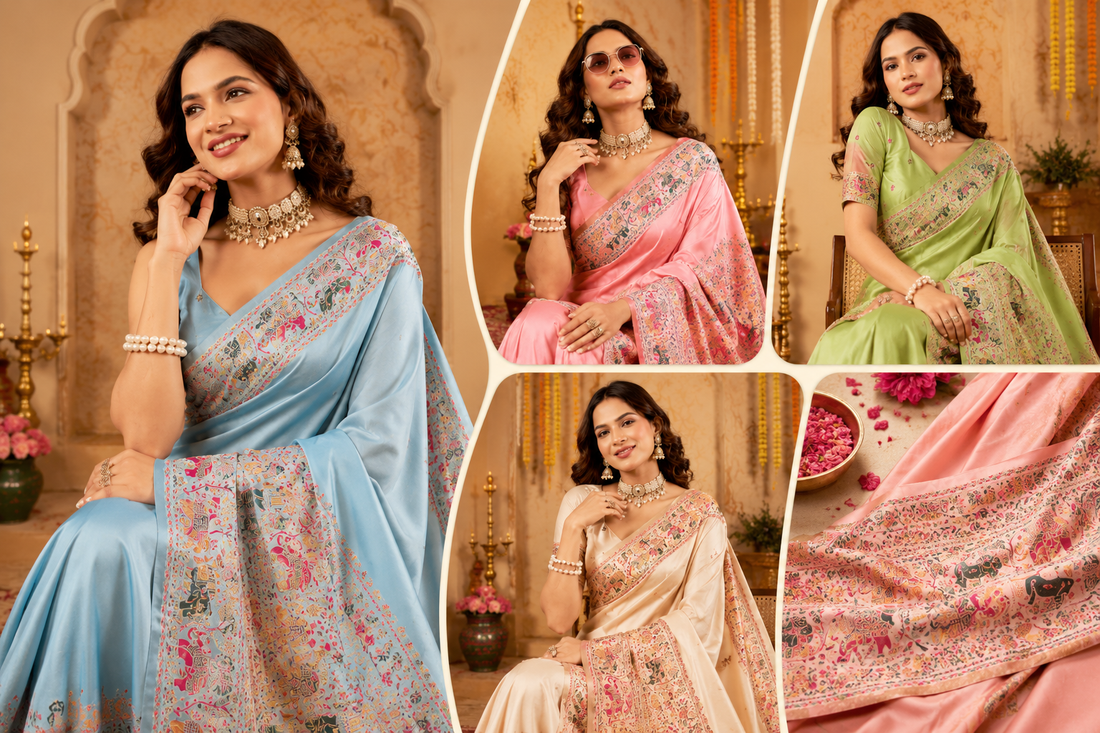 Elevate Your Ethnic Style with Premium Pashmeena Silk Sarees